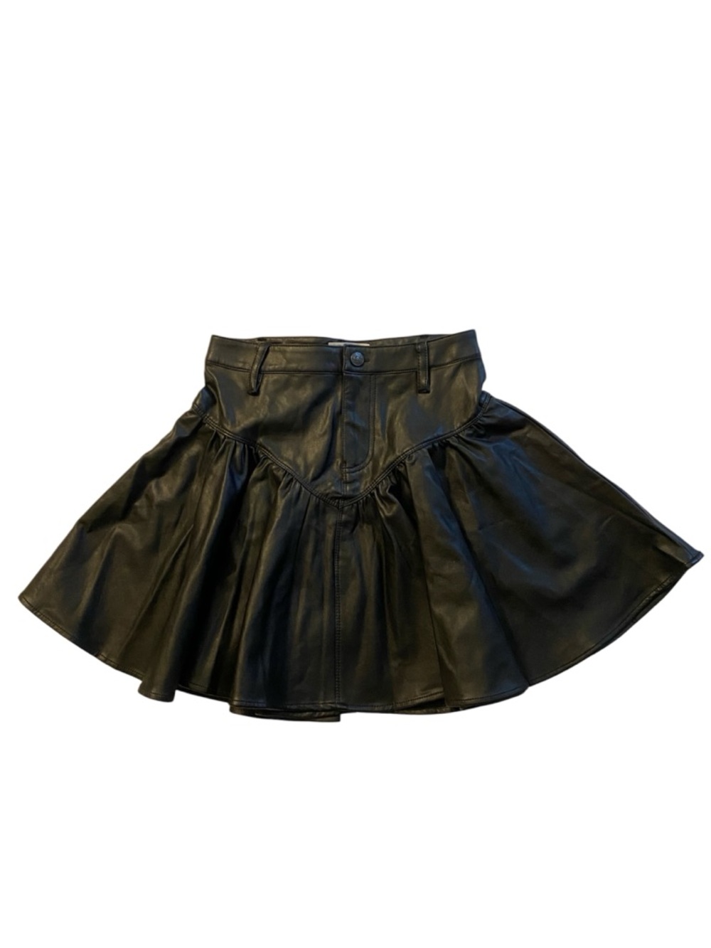 We The Free Without Reservations Black Faux Leather Mini Skirt Size 25